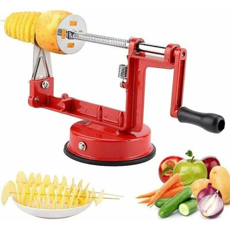 Spiral Skærer Kartoffelchips Skærer Rustfrit Stål Kartoffelskrællere Frugtkerne Røremaskine Skæremaskine, Kartoffelchips Maskine, Tornado Chips