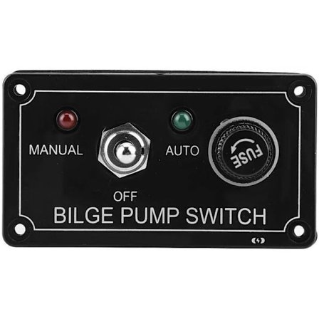 Pilssipumpun kytkin, 12V DC LED-merkkivalo Pilssipumpun paneeli Manuaalinen On/Off-kytkin/Auto Vene Marine
