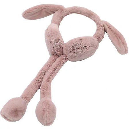 Vinterstrikket Ørevarmer Kaninørevarmere Med Bevægelige Hoppende Kaninører Til Kvinder Piger