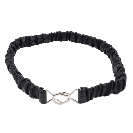 Complement 2,5 Cm Rynkigt Elastiskt Bälte I Imitationsläder Skärp Dam Svart S