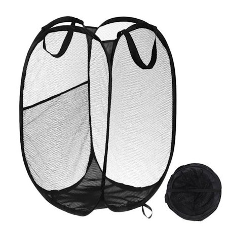 Kurv til snavset tøj Nem at folde SORT