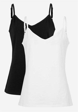 Cellbes of Sweden - Singlet i blød, økologisk bomuld 2-pack i sort + hvid til damer i størrelse 62/64