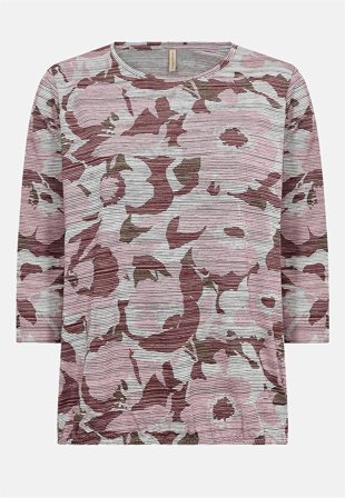 Soyaconcept - Blommig trikåtopp - rosa/mörkröd/mönstrad - för damer - M (40) - Cellbes