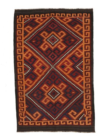 Afghan Vintage Kelim Teppich Handgewebt 172X277 Schwarz/Dunkelrot Afghanistan