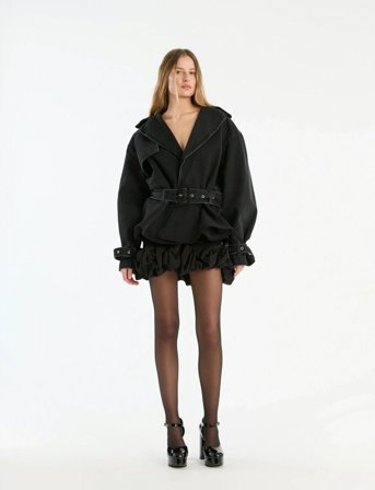 ROTATE Birger Christensen Denim Biker Jacket - Black - 40