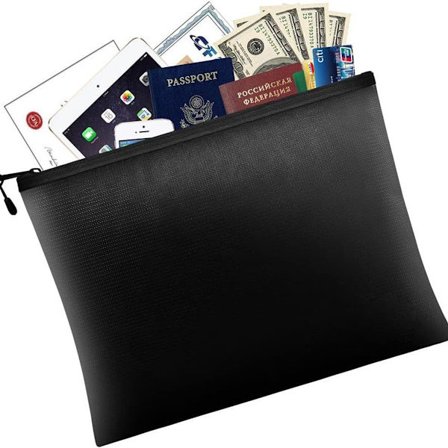 Brannsikker Dokumentpose - Brannsikker og Vanntett Pengepose med Glidelås for Kontanter