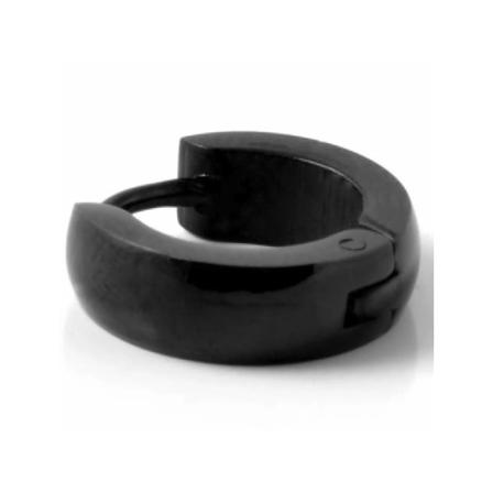 2-pack Örhängen - Stålringar Svart