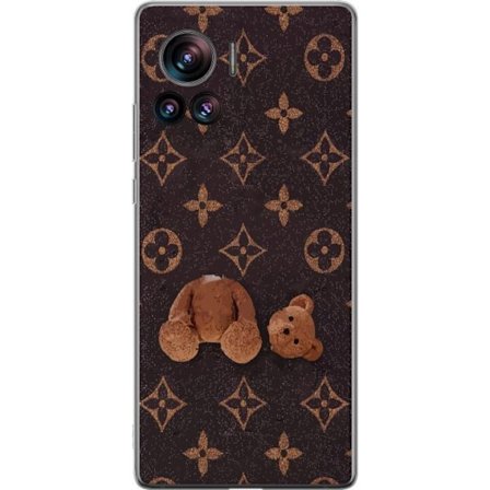 Kompatibelt Mobildeksel til Motorola Motorola Edge 30 Ultra Grafiskt monogram mønster med en stilisert teddybjørn i en kunstnerisk stil