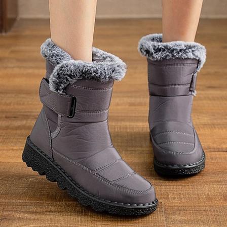 Støvler Kvinder Sne Pels Sko Til Kvinder Platform Kvinders Støvler Plys Hold Varme Damer Sko Flade Nye Botas Mujer Vinter Støvler Gray 40