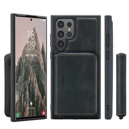 (För Samsung A32 4G) Smal plånboksfodral med 3 kortfack och dess ställ, stöttålig skydd