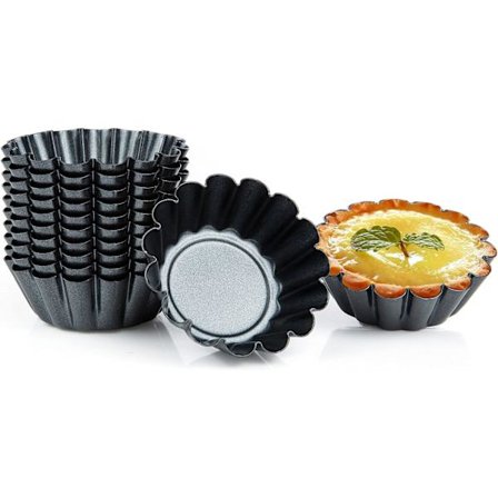 Gjenbrukbart bakebrettsett i karbonstål for kaker, puddinger, muffins, DIY, 12 deler