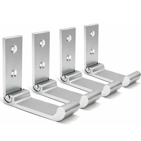 Sølv Foldbare Veggkroker, 4 Stykker Veggmontert Hjelmholder, Usynlige Frakkekroker, Aluminium Veggkrok, Med Skruer, Frakkekrok for V