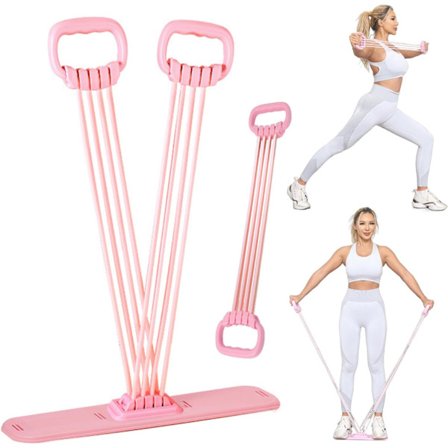 Spenningsrope motstandsbånd, 8-rørs elastisk yoga pedal trekker for styrketrening, multifunksjonelt hjemmegymutstyr for mage og ben