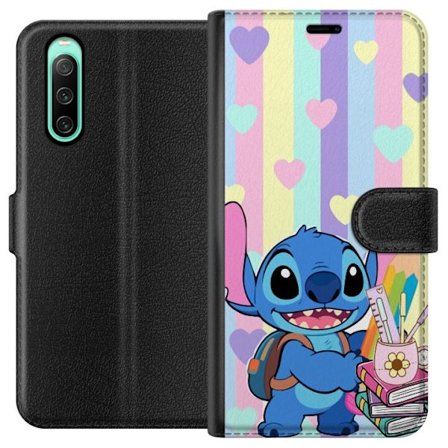 Kompatibel Tegnebogsetui til Sony Xperia 10 IV BMW M4 i neonlime driftstil med graffiti og bygaderacerfølelse