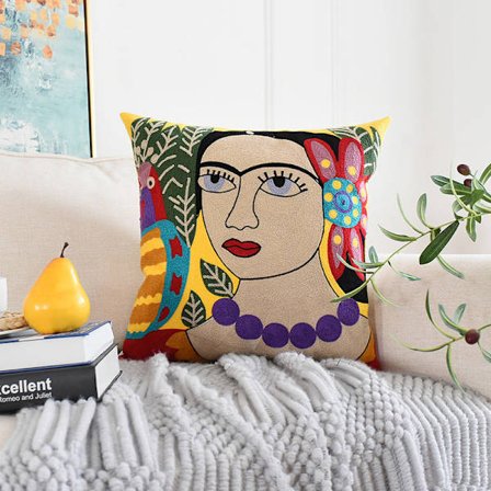 Europæisk abstrakt cover kunst portræt pudebetræk, etnisk stil cover