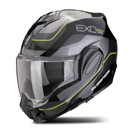 Avattava Kypärä Scorpion EXO-TECH EVO PRO Commuta Musta/Keltainen L