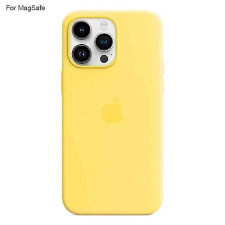 Kompatibel med iPhone 14 Pro Cover Kompatibel med MagSafe Flydende Silikone Telefoncover [Induktions Popover] - Perfekt Lysegul_tfrf Lysegul