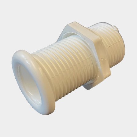 Korek denne / korek spustowy łodzi Nuova Rade Thru-Hull Threaded with Standard Flange, przelotowy, poliamid, 7/8" (22 mm), 155 mm, biały - Jachtowa