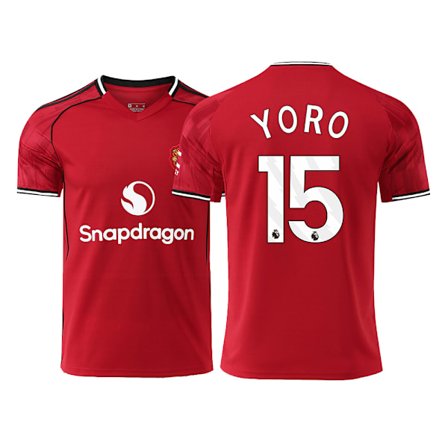 25-26 Manchester United F.C. Hjemme NO.15 YORO Uniform Fotball T-skjorte S-2XL