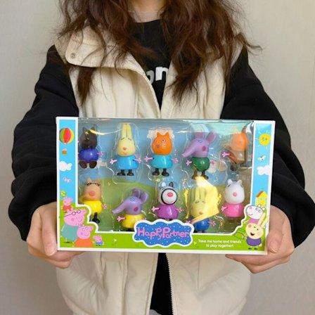 10-delt sæt Gurli Gris Familie Venner Kanin Gris KLB-AD10-