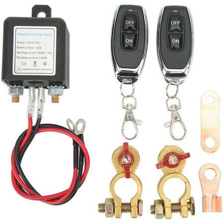 Fjernbatteri-frakoblingsbryter, DC 12V bilstrømbryter, tyverisikring, hovedstrømbryter med fjernstyrt kobberterminal for bil (12V12