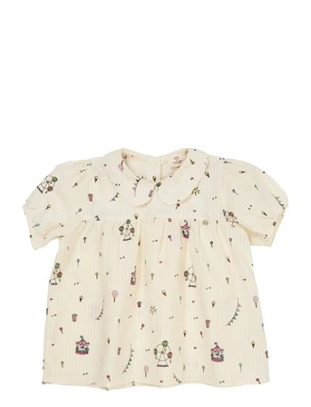 Printed Blouse W. Collar Cream Copenhagen Colors