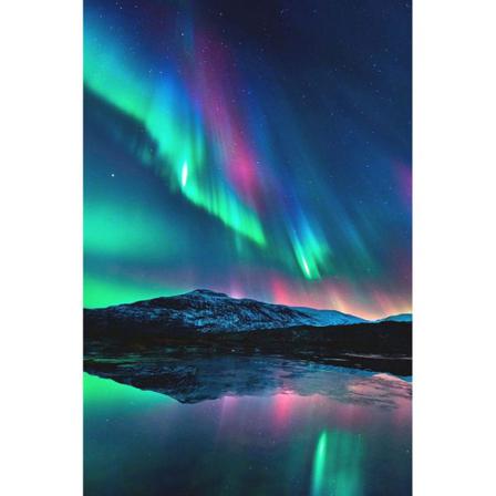 Full 5d Diy Diamond Painting Cross Stitching Aurora Rhinestone B Som På Bilden 1 50x70cm