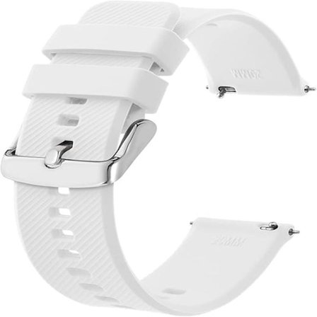 1. Kellon ranneke 20mm, pikalukitus silikoni kellon ranneke miehille naisille, valkoinen