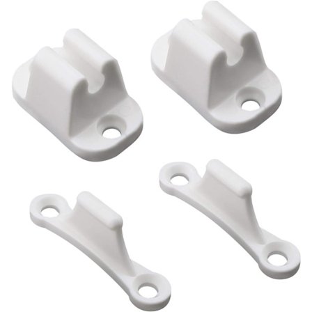 2x T-Formet Dørbeslagssæt Stop Beslag Plastik Hængselbeslag