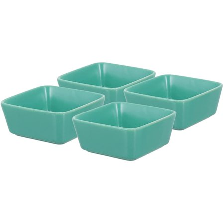 4 stk. Keramikk Appetittrett Firkantet Soyasaus Skåler Dipboller