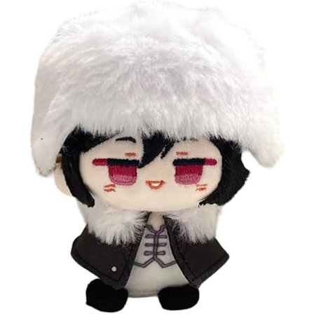 Plysj nøkkelring, 4" søt Chibi plysjfigur nøkkelring anheng for ryggsekk, Dazai Osamu Chuuya Rampo Dostoevsky plysj for BSD-fans (Dostoevsky)