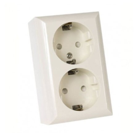 Vägguttag 2V jord utanpål