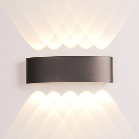 Musta LED-seinävalaisin sisätiloihin 12W lämmin valkoinen, moderni alumiiniseinä