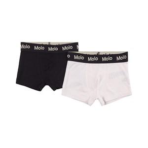 Molo 2-Pack Black/White Justin Boxer Briefs 110/116 cm - Underwear - 110/116 cm - White