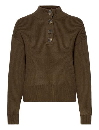 Mock Pullover Striktrøje Grøn Mango