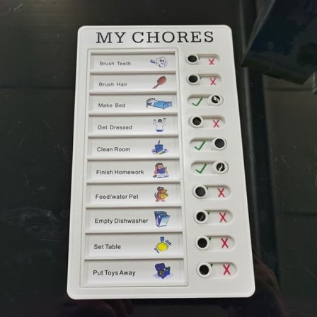 Päivittäiset tehtävät Muistio Kannettava tarkistuslista Taulu Irrotettava Uudelleenkäytettävä MY CHORES SQBB_max
