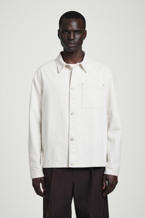 COS Cotton-Linen Denim Overshirt in White - Men