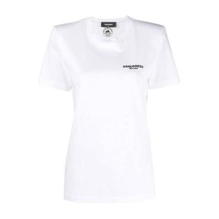 Dsquared2 Logo-Print Crew-Neck T-Shirt Hvid, Dame T-shirts