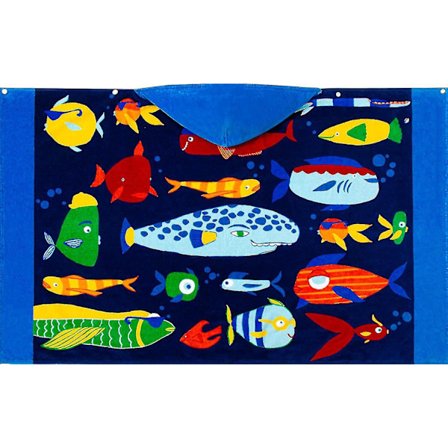 Poikien ja tyttöjen huppuinen rantapyyhe poncho urheilutakki, valtameren maailma