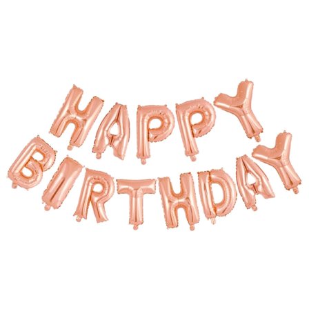 Folioilmapallot Happy Birthday Ruusukulta