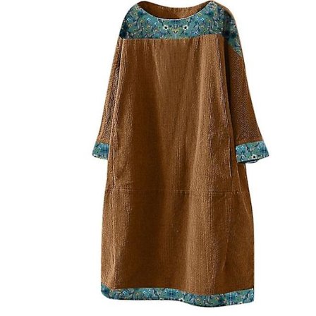 Oversize Tunika Klänning för Kvinnor, Manchester Långärmad Topp