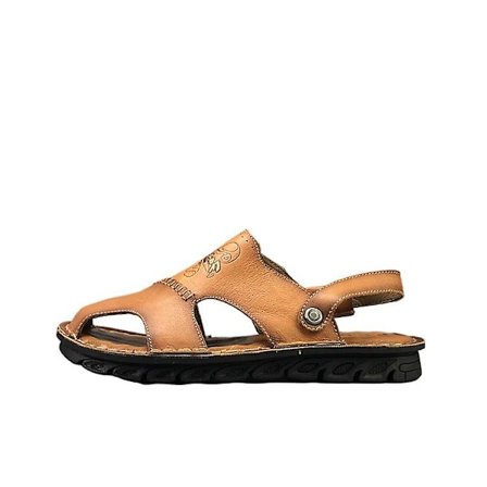 Herr Läder Casual Strandskor Andningsbara Halkfria Sandaler