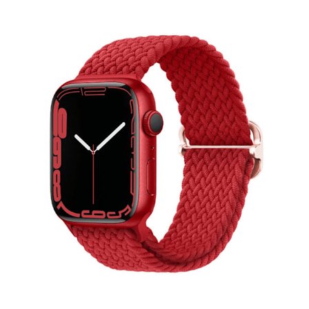 Flätat Armband för Apple Watch 42/44/45 mm Röd M