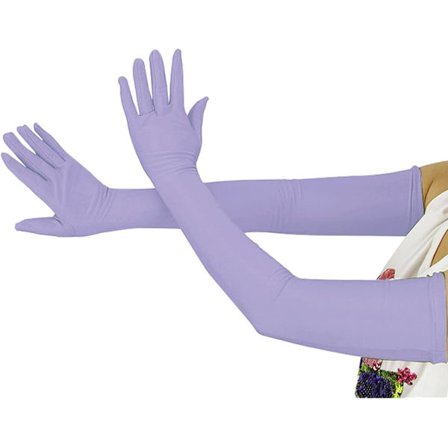 20,1" Lange Strækbare Spandex Opera Handsker, Over Albue (Sort)