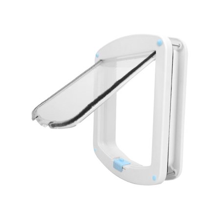 (Påskesalg) Høy Kvalitets Kattedør 2024 - Hvit Fri Inngang Enkel Installering 4 Manuelle Låsealternativer