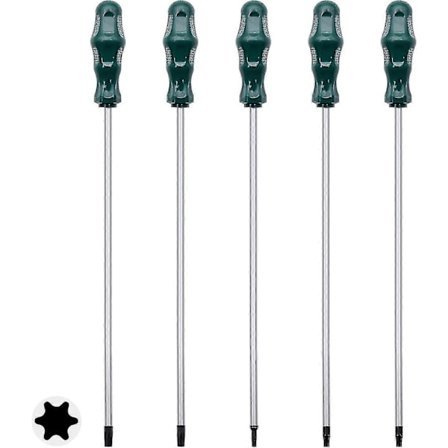 Erittäin pitkä Torx-ruuvimeisselisarja, 5 kpl 30 cm magneettisia Torx-ruuvimeisseleitä, T15 - T30 (T15, T20, T25, T27, T30) magneettinen Torx-