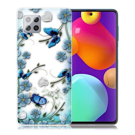 Butterfly läder Samsung Galaxy M62 / Samsung Galaxy F62 fodral - Blå