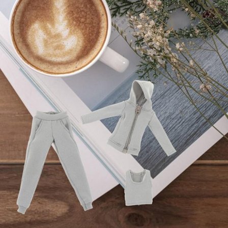 1/12 Scale Naisten Sotilashuppari Housut Liivi asu toimintahahmoille - Tiukat urheiluvaatteet nuken vaatteet