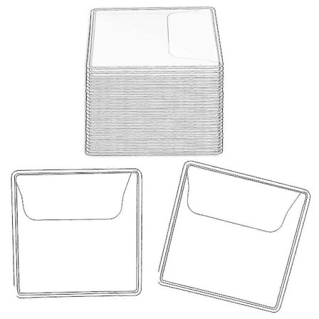 150 stk. Enkelt Lomme Mønt Flip Møntlommer Holder Klar Pvc Møntbeskytter Plastik Møntholder (5,6 x 5 cm Firkant)