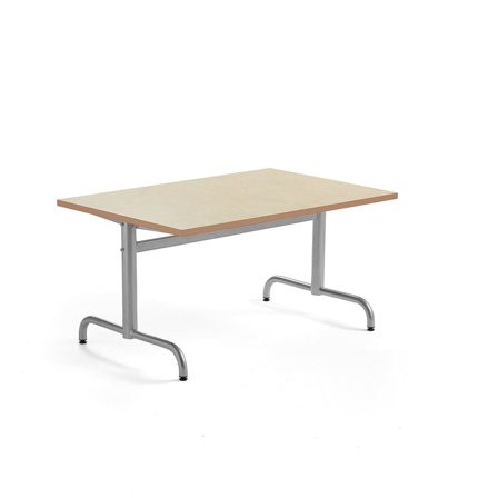 Bord PLURAL, 1200x800x600 mm, linoleum, beige, sølv